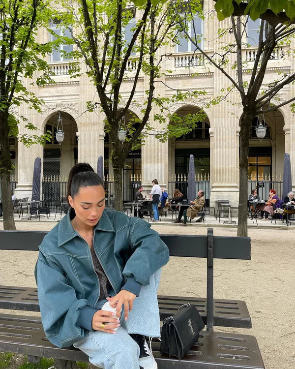 Elyora - Manteau Jade Cuir