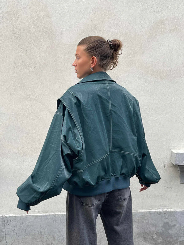 Elyora - Manteau Jade Cuir