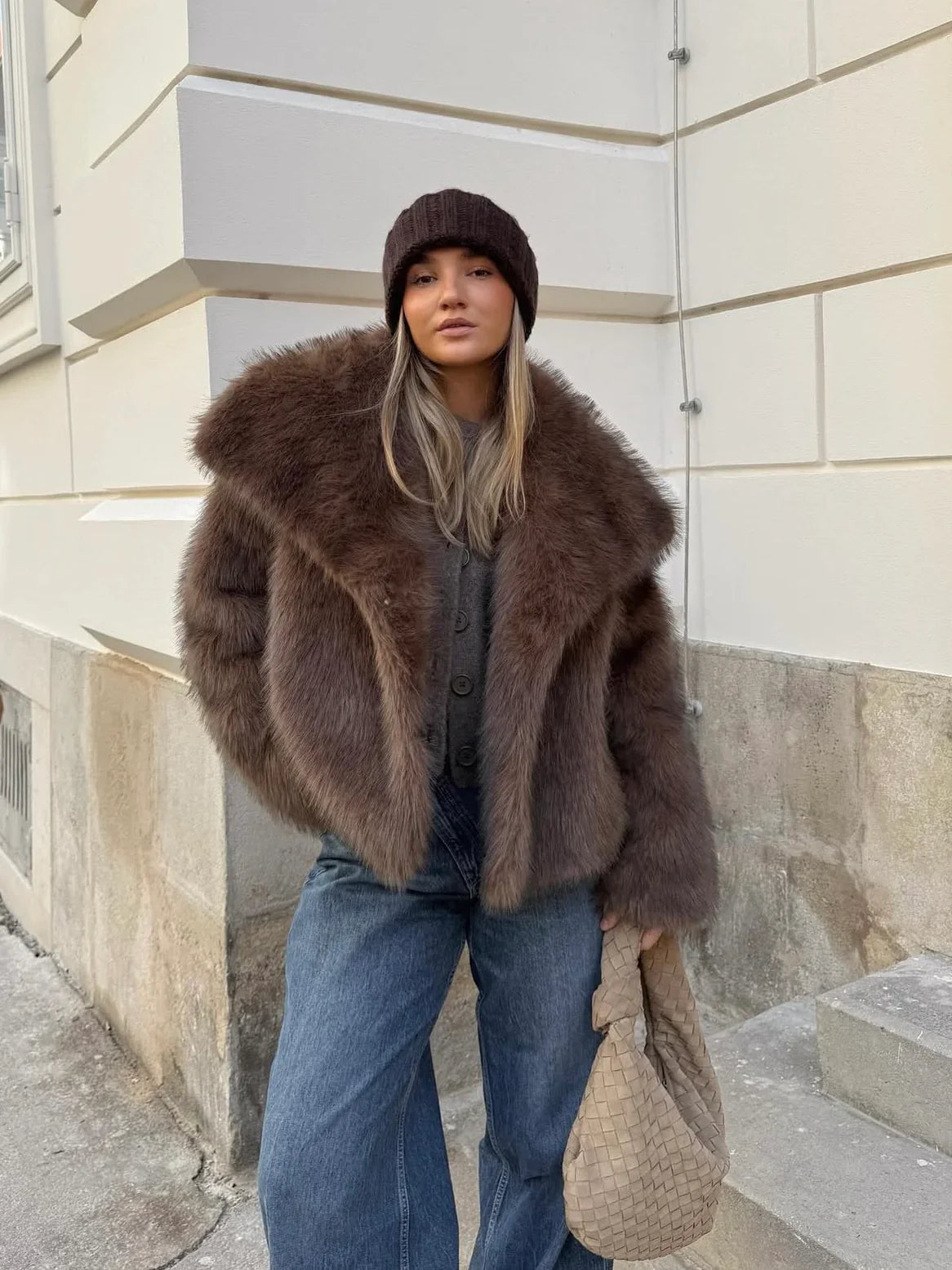 Elyora - Manteau Fourrure Jade