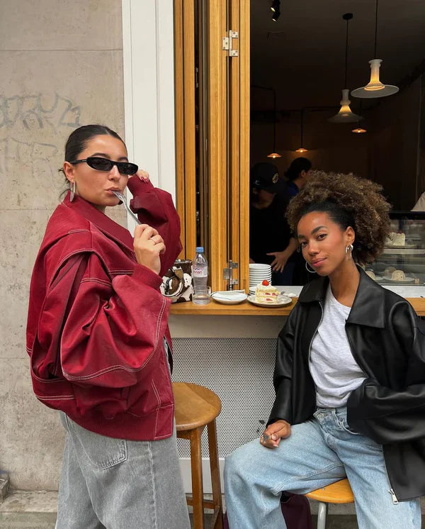 Elyora - Manteau Jade Cuir